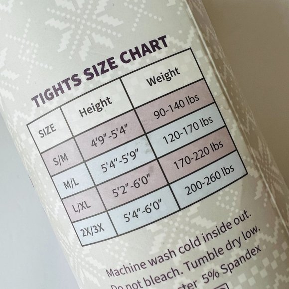 MUK LUKS Footed Fleece Lined Tights 2 Pair NWT Size M/L - Picture 2 of 4